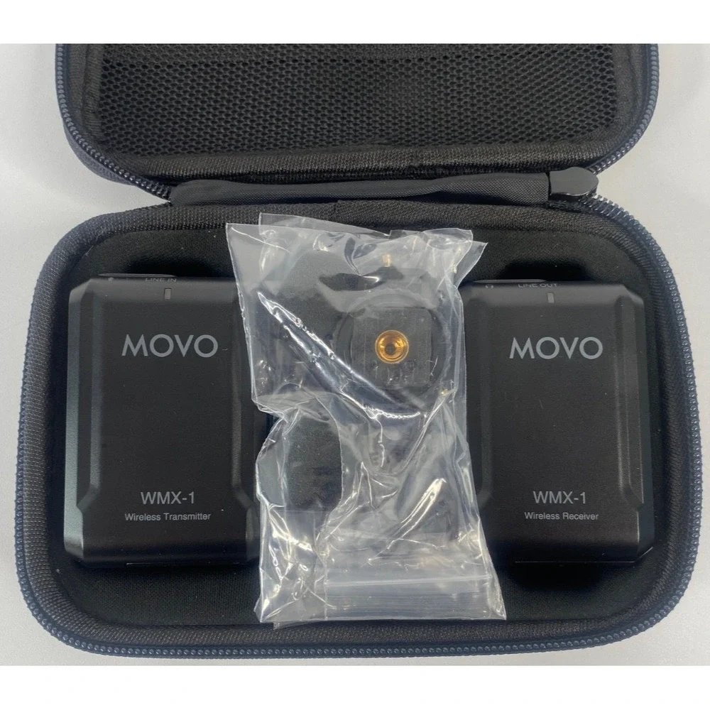 Movo WMX-1 Wireless Lavalier Microphone System for DSLR Smartphone Camera Black